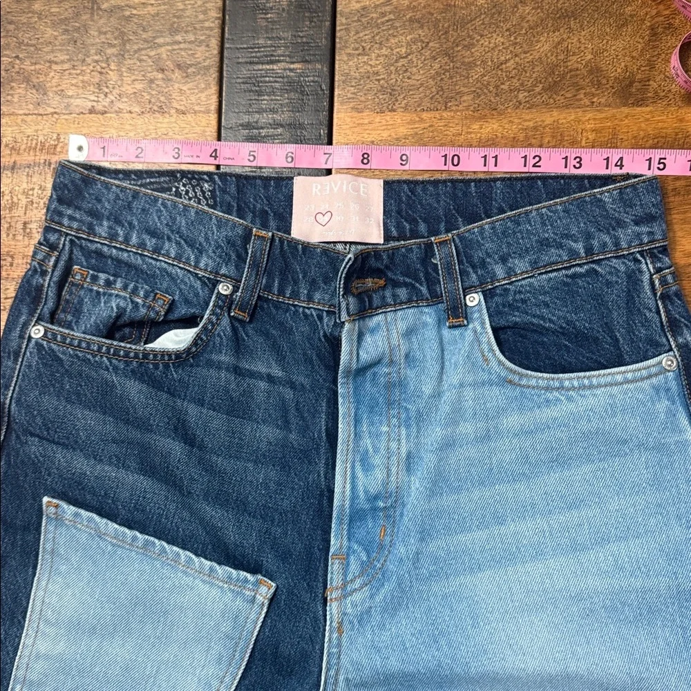Revice Matchmaker high rise patchwork straight leg jeans Love at First Sight - Picture 9 of 12